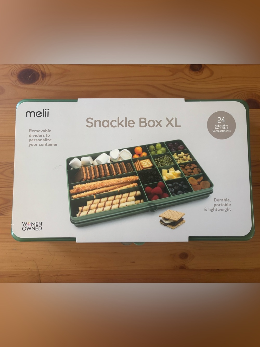 Melii Snackle Box XL Mossy Green Food Storage Organizer